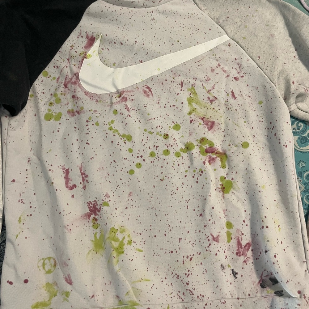 Nike Paint Splatter Sweatshirt - White, Black, Green, Pink